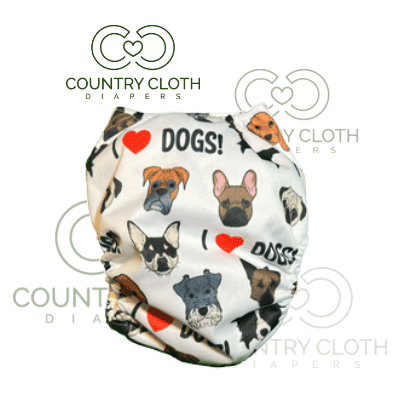 I love dogs cloth diaper