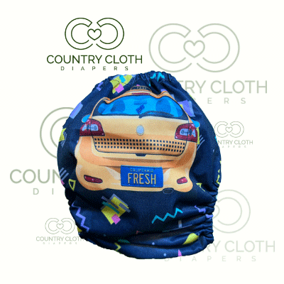 cloth diaper with fresh license plate taxi