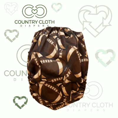 cloth diaper with footballs