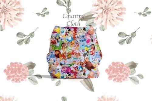cloth diaper with nostalgic kids cartoons