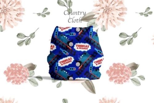 cloth diaper with train cartoon