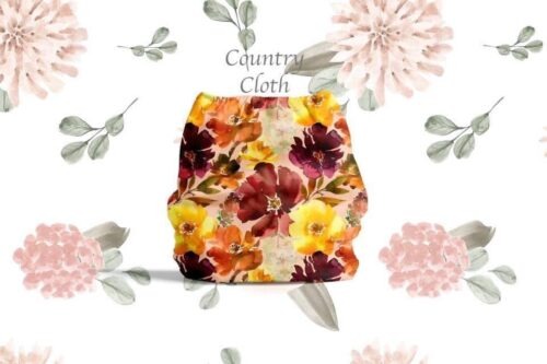 cloth diaper of fall flowers