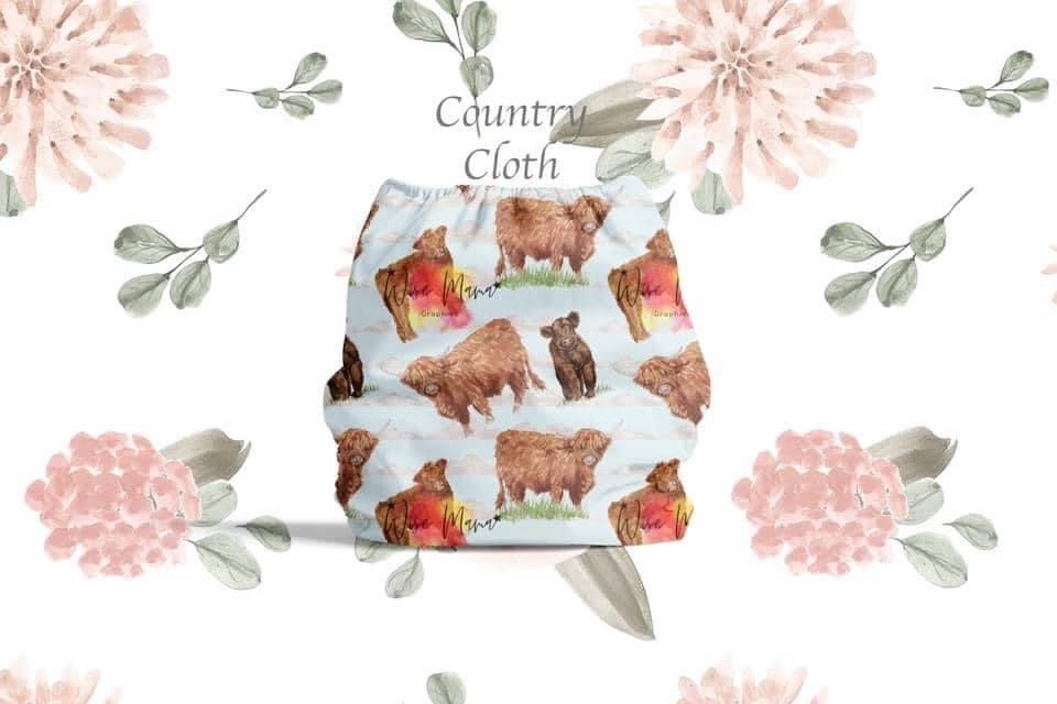 grazing cloth diaper with cows