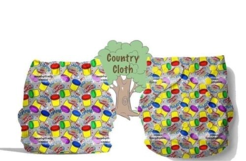 cloth diaper with play dough
