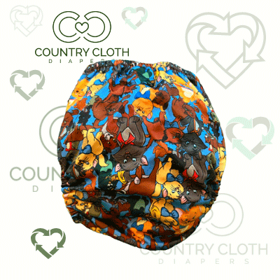 Cats print cloth diaper