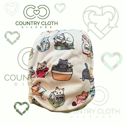 cloth diaper with silly cats